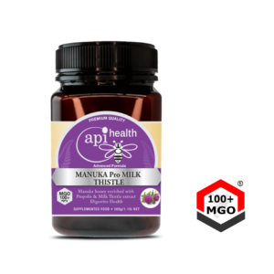 API Health Mānuka med MGO 100+ s pestrecom mariánskym — 500 g