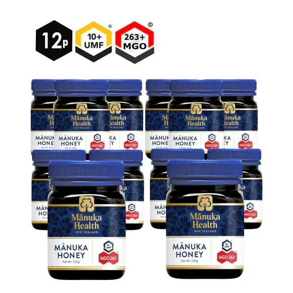 Manuka Health MGO 263+ med — 12 × 250 g (3 kg)