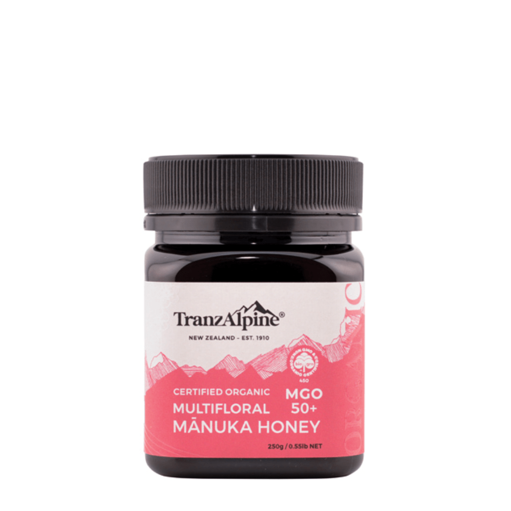 TranzAlpine Bio-Mānuka-Honig-Set — MGO 100+ & 50+ (875 g) – Bild 2